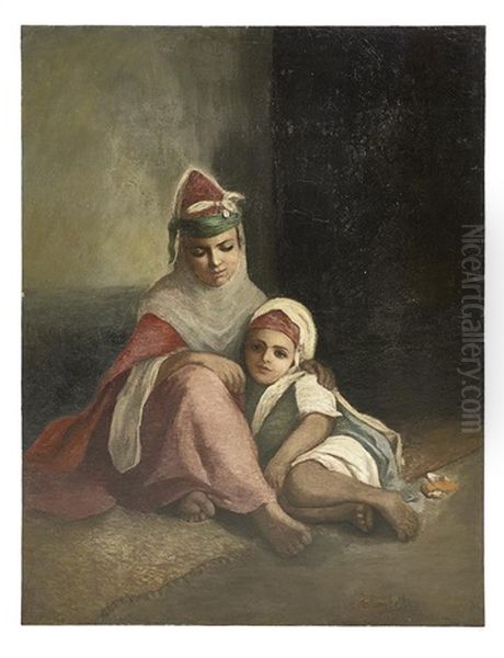 Les Femmes Algeriennes Oil Painting by Charles Zacharie Landelle