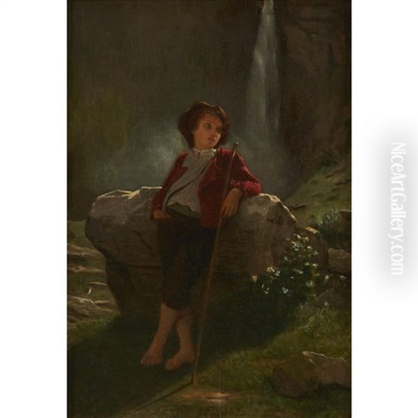 Young Shepherd Oil Painting by Charles Zacharie Landelle