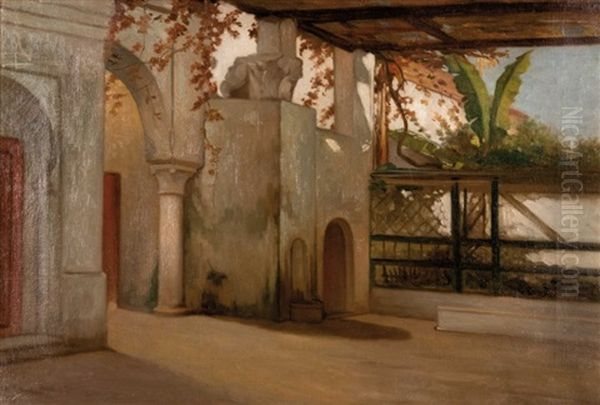 Ruelle Oil Painting by Charles Zacharie Landelle