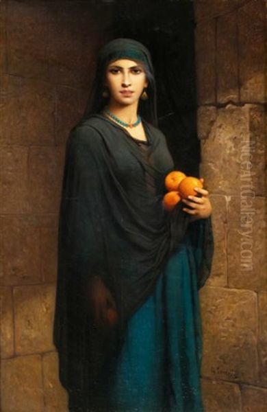 Jeune Egyptienne Aux Oranges Oil Painting by Charles Zacharie Landelle