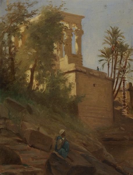 Vor Den Toren Einer Orientalischen Stadt Oil Painting by Charles Zacharie Landelle