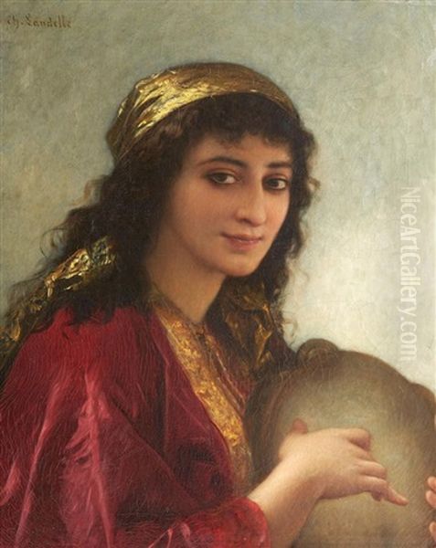 Portrait De Bohemienne Oil Painting by Charles Zacharie Landelle