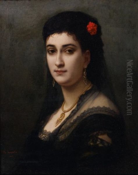 Portrait De Jeune Femme Orientale Oil Painting by Charles Zacharie Landelle