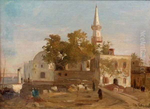 Mosquee Au Bord Du Nil Oil Painting by Charles Zacharie Landelle