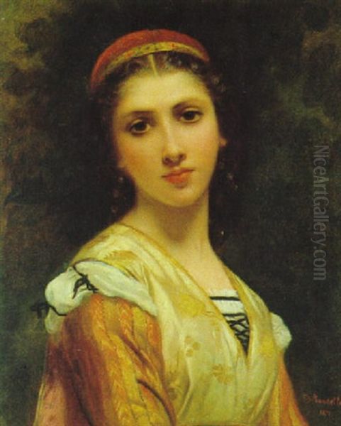 Vertraumter Blick Oil Painting by Charles Zacharie Landelle