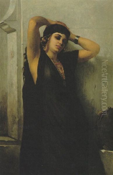 The Tambourine Girl Oil Painting by Charles Zacharie Landelle