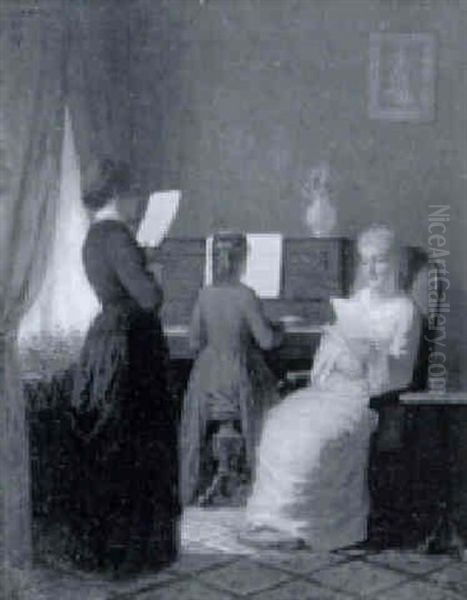 Drei Musizierende Frauen Oil Painting by Charles Zacharie Landelle