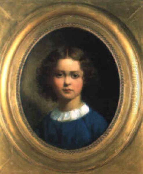 Portrait D'enfant Oil Painting by Charles Zacharie Landelle