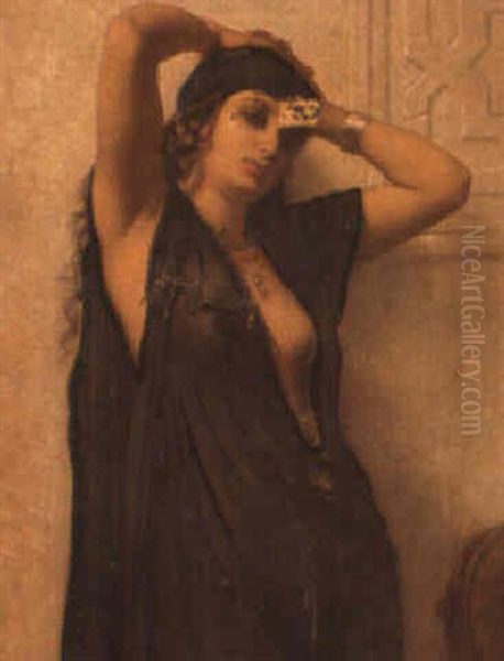 A Study Of An Arab Girl Oil Painting by Charles Zacharie Landelle