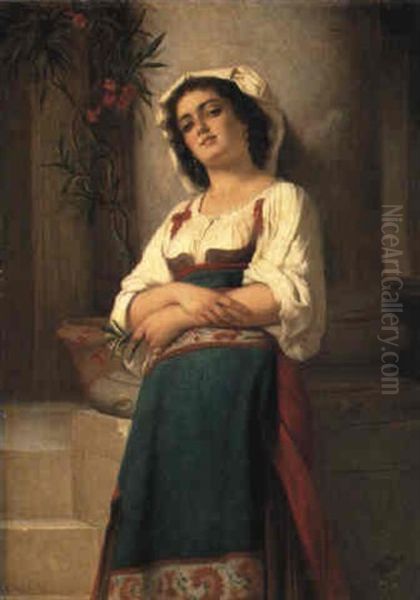 The Peasant Girl Oil Painting by Charles Zacharie Landelle