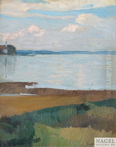 Landschaft Am Ammersee, 1921 Oil Painting by Christian Landenberger