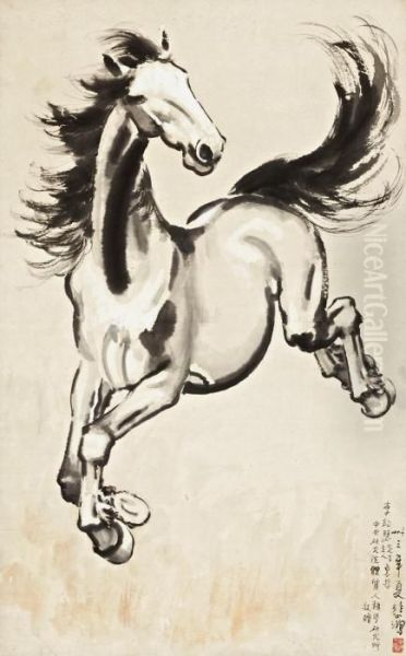 Galloping Horse Oil Painting by Xu Beihong