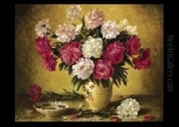 Peony Oil Painting by John Saint-Helier Lander