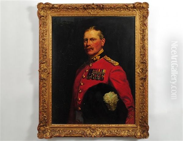 Portrait Of Lt. Col. Roger Courtenay Boyle, 2nd Royal Munster Fusiliers Oil Painting by John Saint-Helier Lander