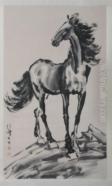 Horse Oil Painting by Xu Beihong