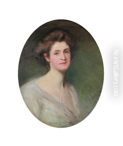 Portrait Of A Lady Oil Painting by John Saint-Helier Lander