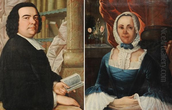 Portraits Von Francois Carrard Und Seiner Frau (pair) Oil Painting by Joseph Lander