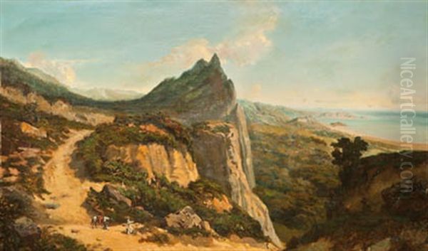 El Valle De Mexico Oil Painting by Eugenio Landesio