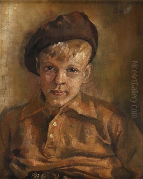 Ritratto Di Ragazzo Con Basco Oil Painting by Angelo Landi