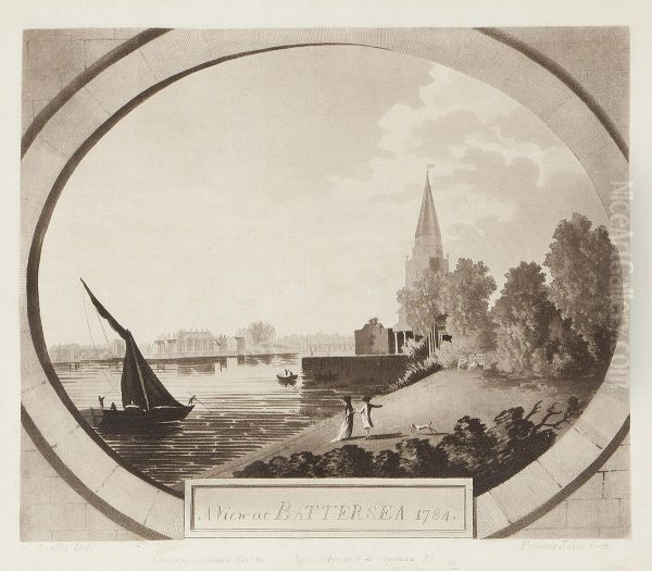 A View At Battersea 1784 Oil Painting by William Beilby