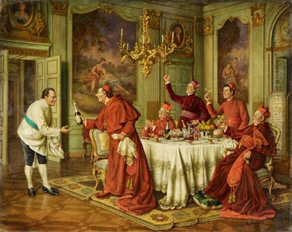 The Merry Prelates Oil Painting by Andrea Landini