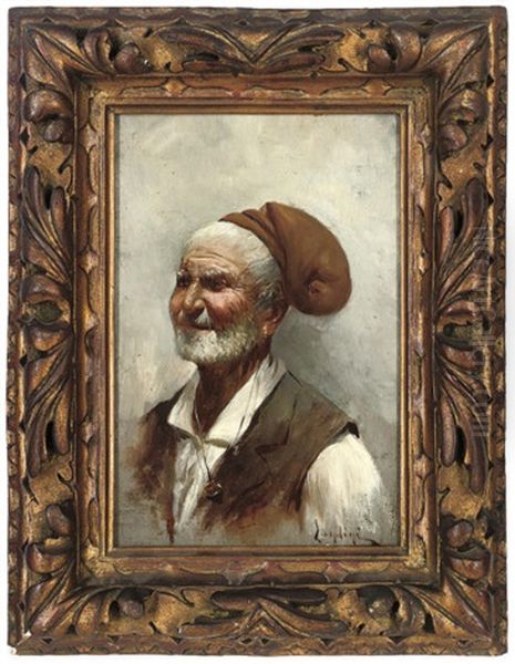 A Jolly Old Man Oil Painting by Andrea Landini