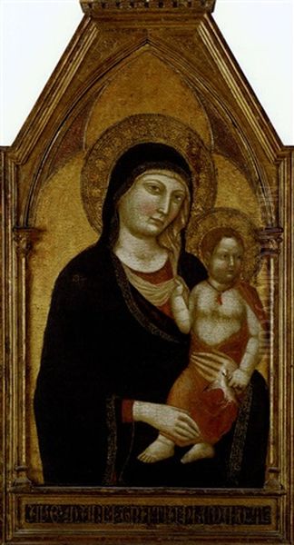 Madonna And Child Oil Painting by Jacopo (del Casentino) Landini