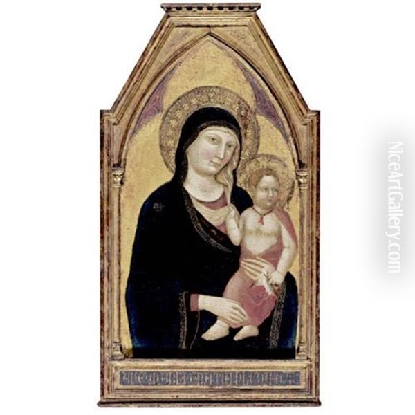 Madonna And Child Oil Painting by Jacopo (del Casentino) Landini