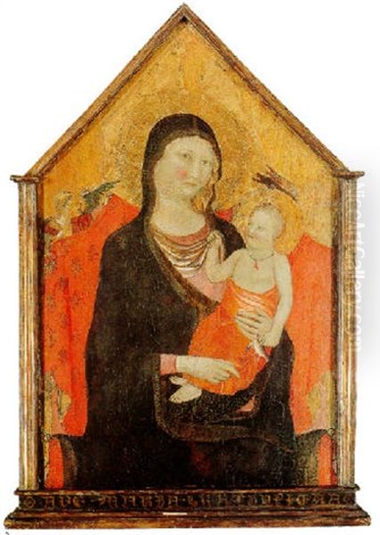 Madonna And Child Oil Painting by Jacopo (del Casentino) Landini