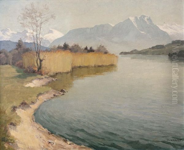 Luzern - Ausblick Vom Trottli Auf See Und Berge by Otto Landolt