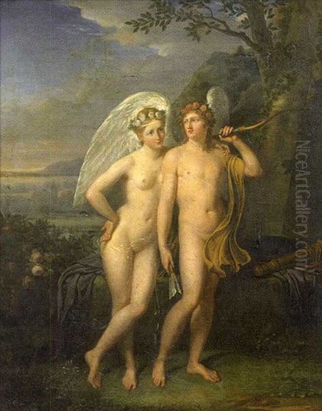 Psyche Et L'amour Oil Painting by Charles Paul Landon