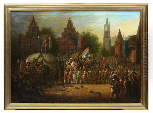 Stadsscen Oil Painting by Charles Landseer