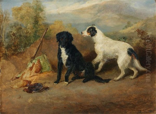 Mr Stott's Favourite Dogs Oil Painting by Sir Edwin Henry Landseer