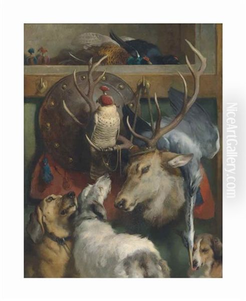 Odds And Ends - Trophy For A Hall Oil Painting by Sir Edwin Henry Landseer