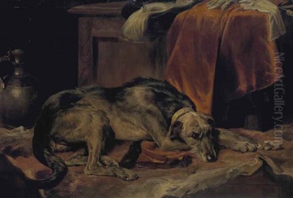 Levrier Irlandais Endormi Oil Painting by Sir Edwin Henry Landseer