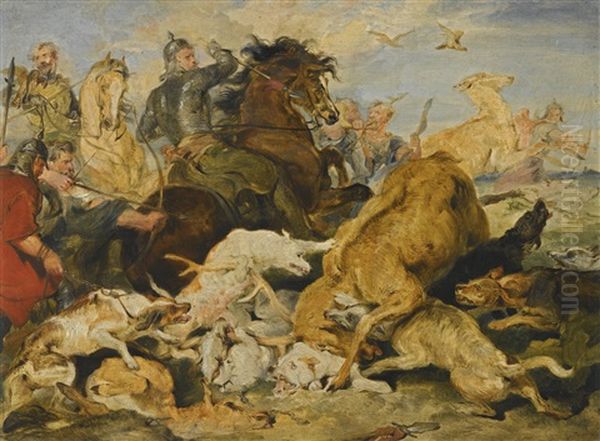 The Hunting Of Chevy Chase Oil Painting by Sir Edwin Henry Landseer