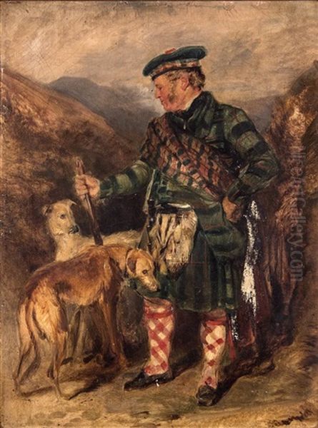 Self-portrait With Dogs Oil Painting by Sir Edwin Henry Landseer