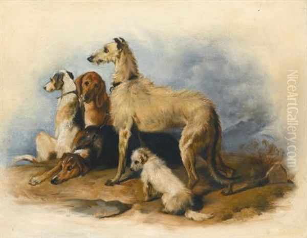 Highland Dogs (collab W/studio) Oil Painting by Sir Edwin Henry Landseer