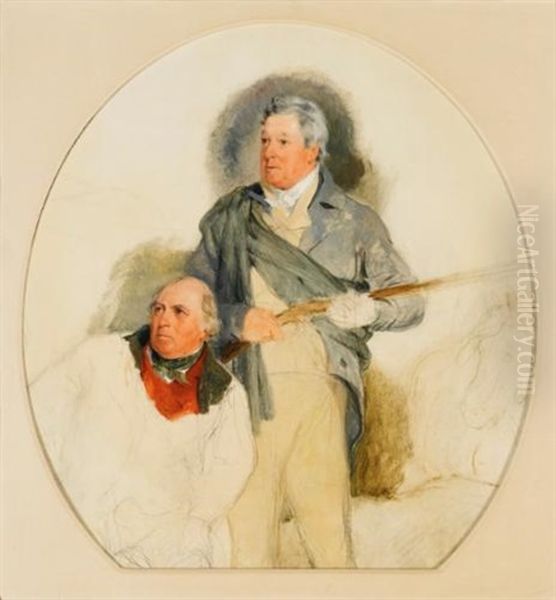 Study Of The Duke Of Atholl And His Keeper John Crerar For Death Of The Stag In Glen Tilt by Sir Edwin Henry Landseer