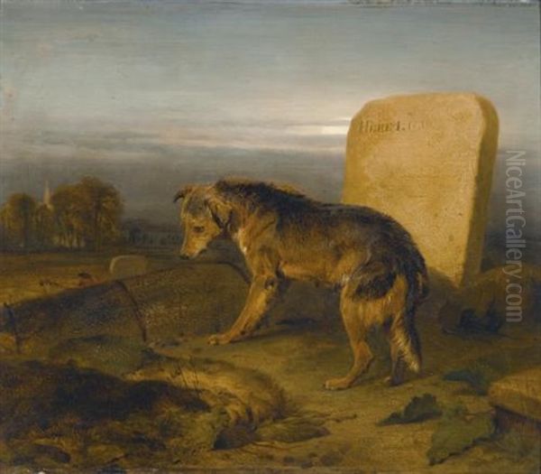 The Poor Dog (the Shepherd's Grave) Oil Painting by Sir Edwin Henry Landseer