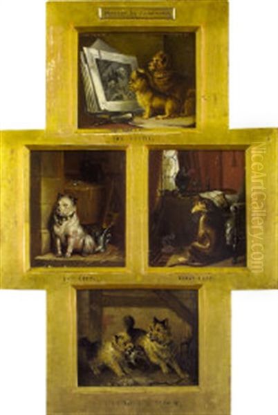 The Critic, Low Life, High Life And Chip Off The Old Block Oil Painting by Sir Edwin Henry Landseer