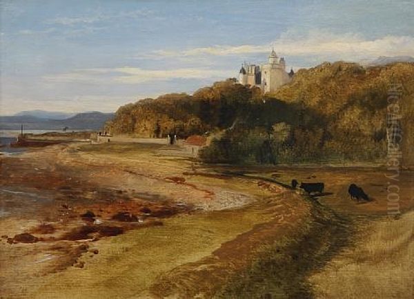 Landscape With Dunrobin Castle Oil Painting by Sir Edwin Henry Landseer