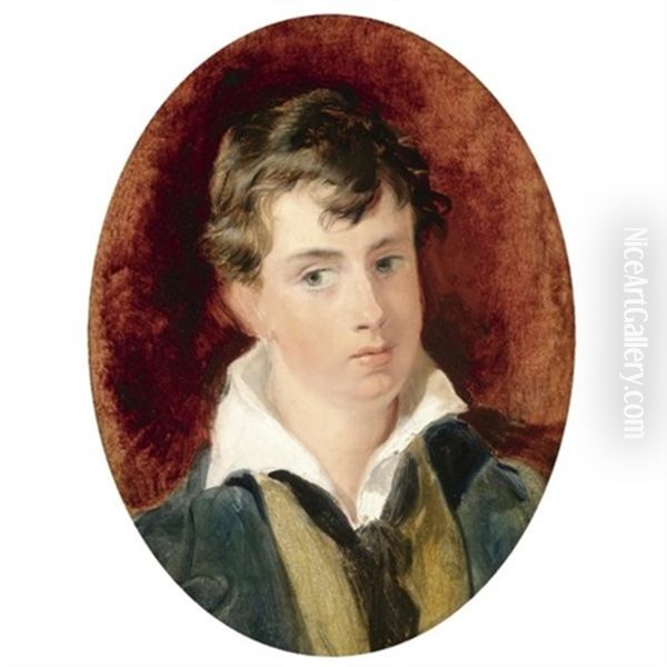 Portrait Of Lord Cosmo Russell (1817-1875) When A Boy Oil Painting by Sir Edwin Henry Landseer