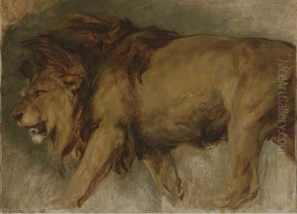 Study Of A Lion Oil Painting by Sir Edwin Henry Landseer