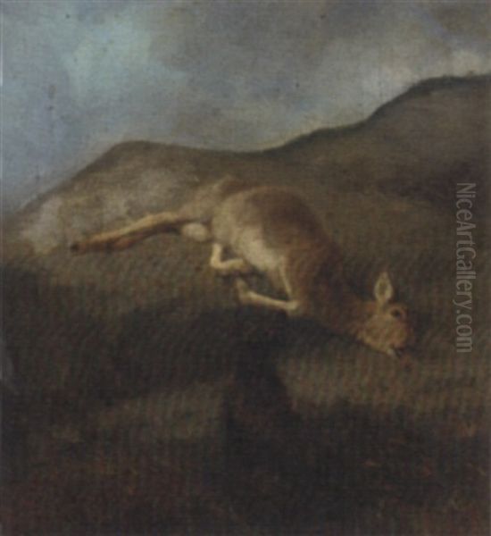 A Dead Deer On A Rock, With A Dog Oil Painting by Sir Edwin Henry Landseer