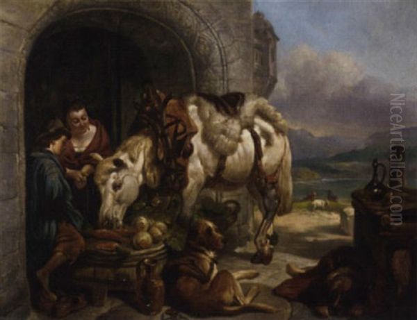 A Lochside Rest Oil Painting by Sir Edwin Henry Landseer