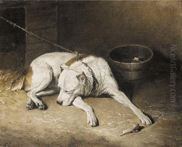 A Sleeping Dog Oil Painting by Sir Edwin Henry Landseer