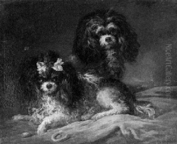 Zwei Pudel Oil Painting by Sir Edwin Henry Landseer