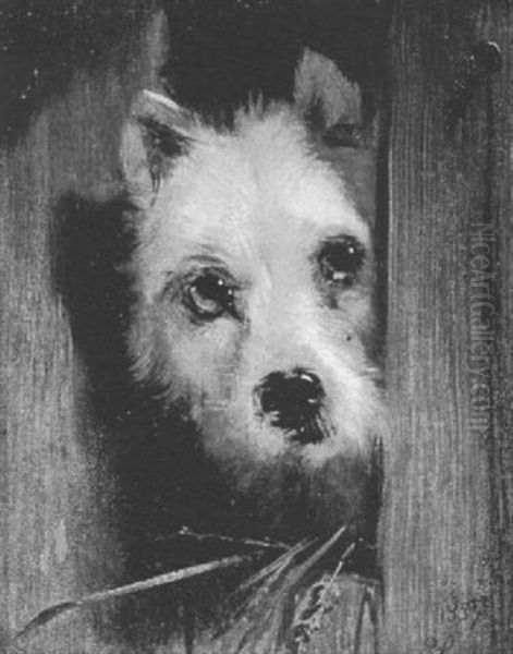 A Cairn Terrier Oil Painting by Sir Edwin Henry Landseer