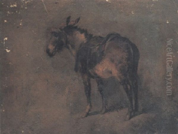 Study Of A Donkey Oil Painting by Sir Edwin Henry Landseer